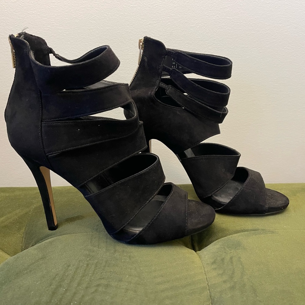 Call It Spring Black Strappy Heels